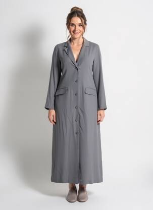 Robe longue manches longues manches longues gris MOMONI femme