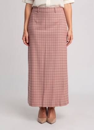 Jupe longue coupe droite rose NIU femme