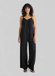 Combi-pantalon fines bretelles fines bretelles noir ALYSI femme