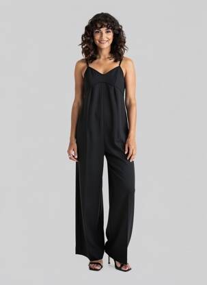 Combi-pantalon fines bretelles fines bretelles noir ALYSI femme
