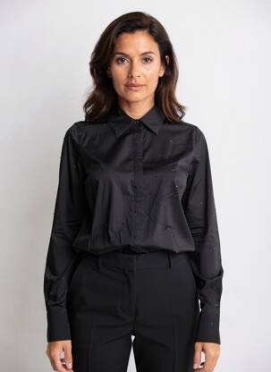 Chemisier coupe droite manches longues noir LOLA CASADEMUNT femme