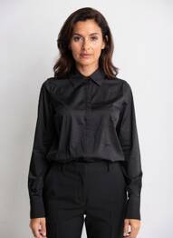 Chemisier coupe droite manches longues noir LOLA CASADEMUNT femme