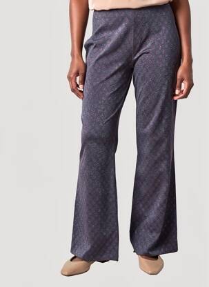 Pantalon flare taille élastique taille normale bleu MALIPARMI femme