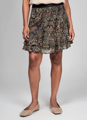 Jupe courte taille élastique noir SUMMUM femme