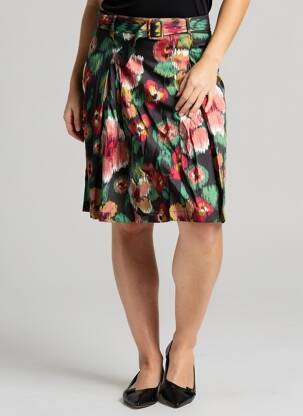 Jupe mi-longue taille à pinces noir LA PETITE FRANCAISE femme