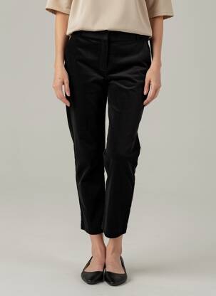 Pantalon 7/8 taille à pinces taille normale noir LA PETITE FRANCAISE femme