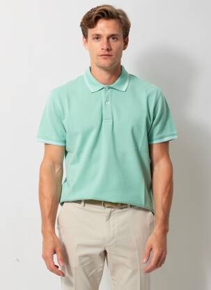 Polo coupe droite manches courtes vert DAYTONA homme
