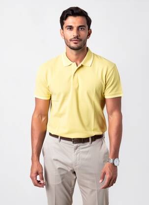 Polo coupe droite manches courtes jaune DAYTONA homme