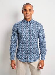 Chemise manches longues poches bleu EMYLE homme
