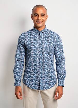 Chemise manches longues poches bleu EMYLE homme