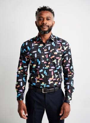 Chemise manches longues poches noir EMYLE homme