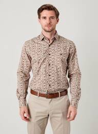 Chemise manches longues poches marron EMYLE homme