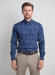 Chemise manches longues poches bleu EMYLE homme