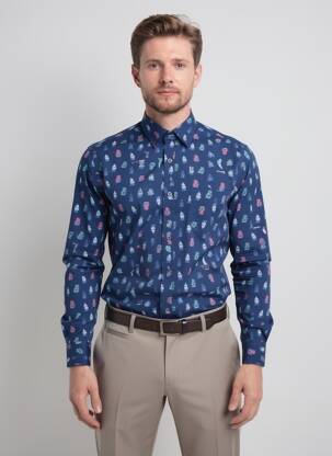 Chemise manches longues poches bleu EMYLE homme