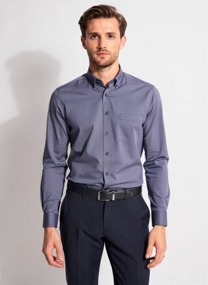 Chemise manches longues poches bleu EMYLE homme