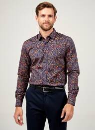 Chemise manches longues imprimé fleurs bleu EMYLE homme