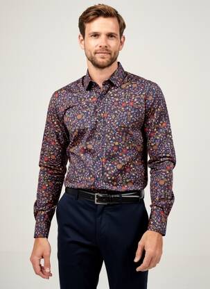 Chemise manches longues poches bleu EMYLE homme