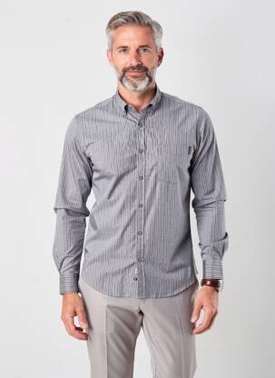 Chemise manches longues poches gris EMYLE homme