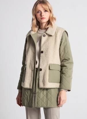 Veste casual coupe droite vert NICE THINGS femme