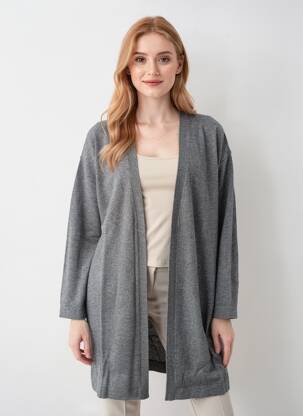 Gilet manches longues stretch gris MASAI femme