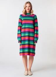 Robe pull coupe droite manches longues rose BLUTSGESCHWISTER femme