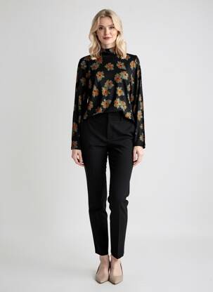Top tissage jersey manches longues noir NICE THINGS femme