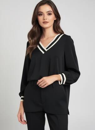 Blouse manches longues manches longues noir AN II VITO femme