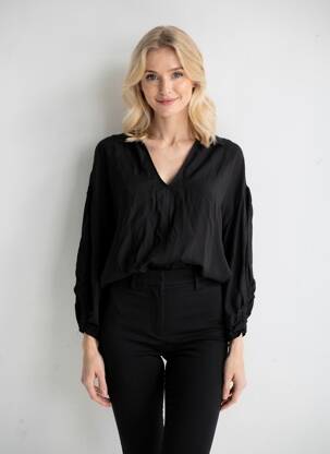 Blouse manches longues manches longues noir MAT. femme