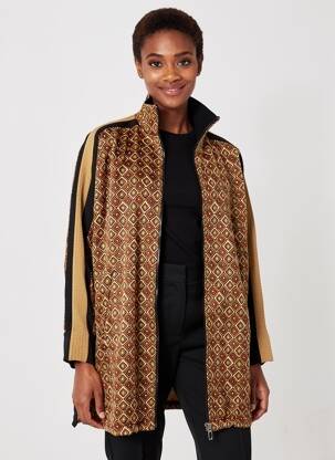 Veste casual coupe droite marron MAT. femme