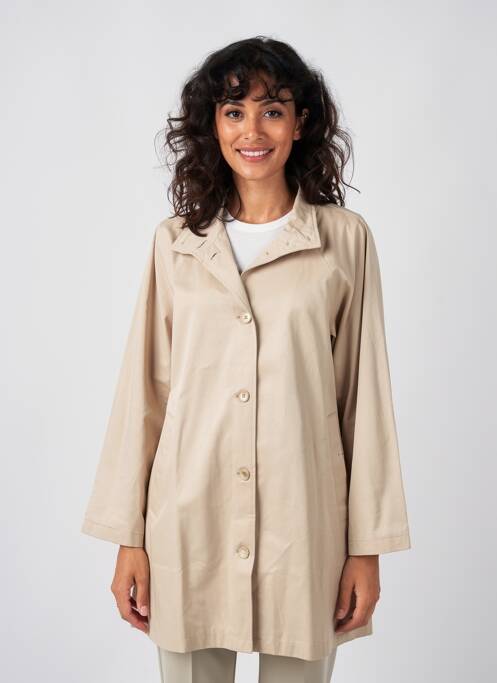 Manteau long coupe cintrée sans capuche beige MASAI femme