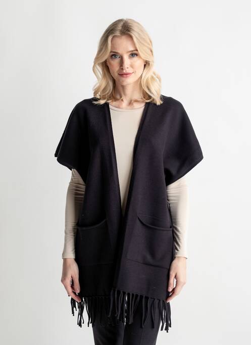 Gilet manches courtes maille fine noir ESQUALO femme