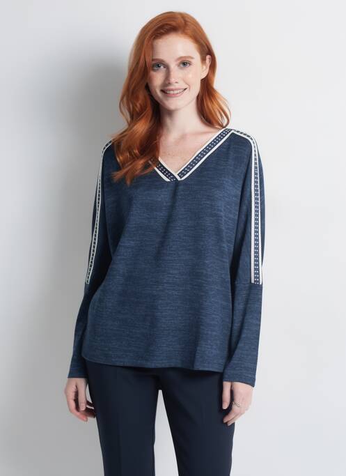 Top stretch manches longues bleu AN II VITO femme