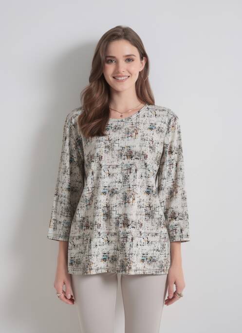 Top tissage jersey manches longues blanc OLIVER JUNG femme