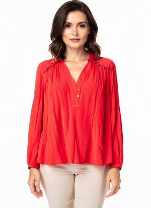 Blouse manches longues manches longues rouge MAT. femme