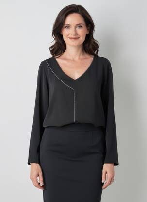Blouse manches longues manches longues noir AN II VITO femme