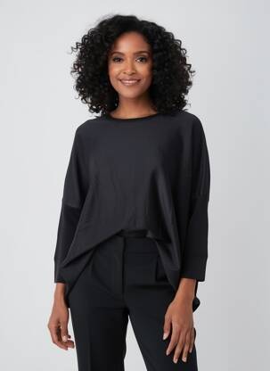 Pull col rond manches longues noir MASAI femme