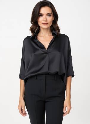 Blouse manches 3/4 manches 3/4 noir MÊME ROAD femme