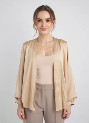 Veste chic col v beige MÊME ROAD femme