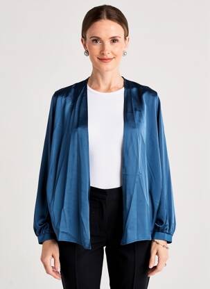 Veste chic col v bleu MÊME ROAD femme