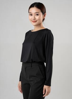 T-shirt manches longues manches longues noir YESTA femme