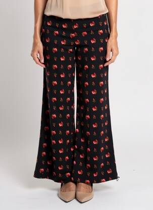 Pantalon flare taille élastique noir BLUTSGESCHWISTER femme