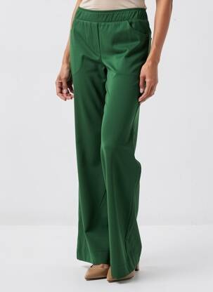 Pantalon flare taille élastique vert MAT. femme
