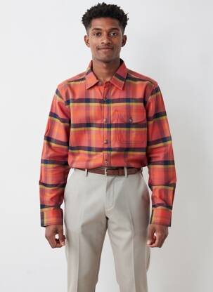 Chemise manches longues poches orange IRON AND RESIN homme