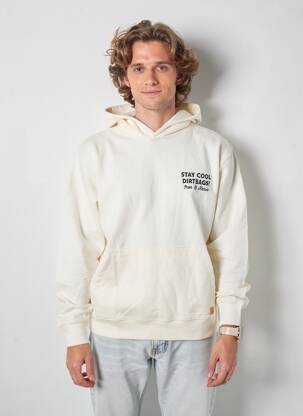Sweat-shirt à capuche sérigraphie floquée manches longues blanc IRON AND RESIN homme
