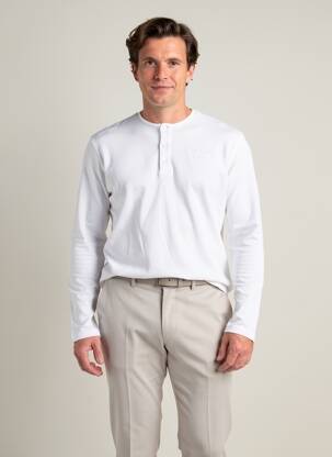 T-shirt coupe droite manches longues blanc DAYTONA homme