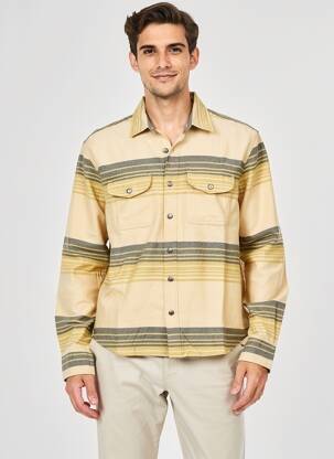 Chemise manches longues poches beige IRON AND RESIN homme