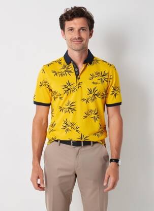 Polo coupe droite manches courtes jaune MONTE CARLO homme