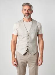 Gilet sans manche tissage chiné beige HAFNIUM homme