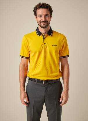 Polo stretch manches courtes jaune MONTE CARLO homme