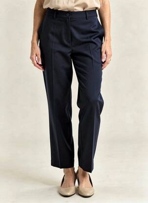 Pantalon droit tissage crêpe taille normale bleu LCDN femme